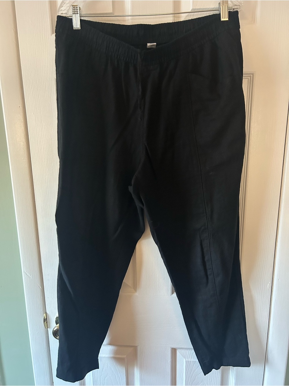 Old navy linen Black Pull-On Straight Leg Pants